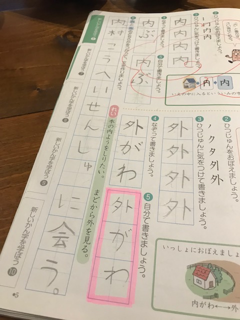 小学2年生の漢字ドリルの例文1