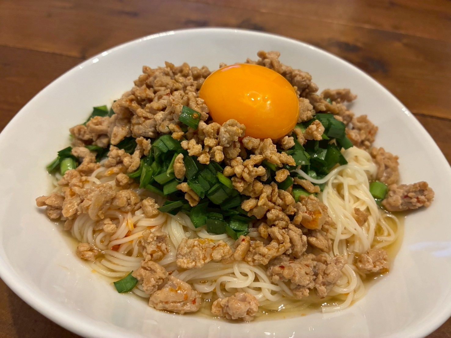 にら肉みそそうめん